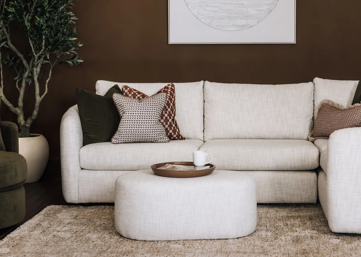 Cream Boucle Pebble Footstool - Carnaby By Vogue