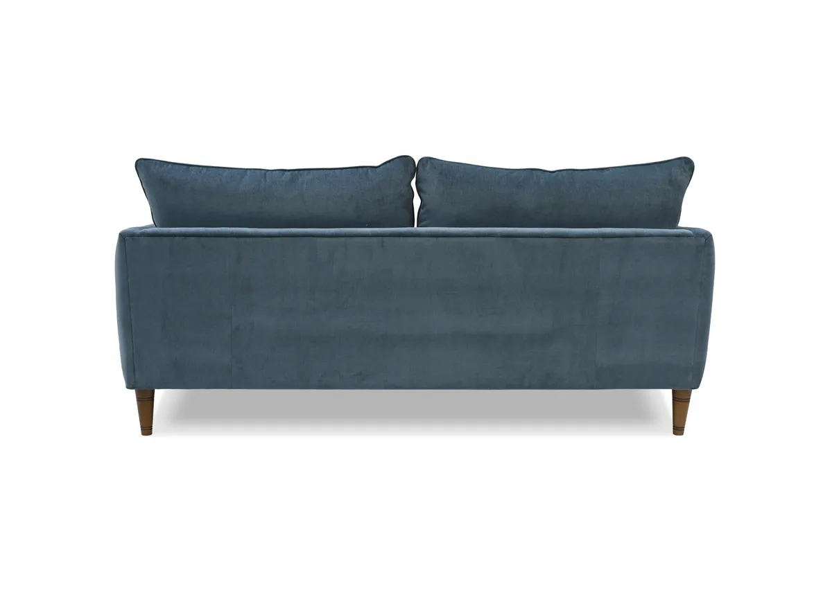A blue fabric extra large sofa from EZ Livings Kenmare range. Back view