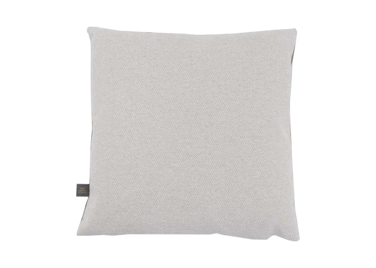 A green print cushion from EZ Livings Obessa Range. Reverse view of plain ivory side.