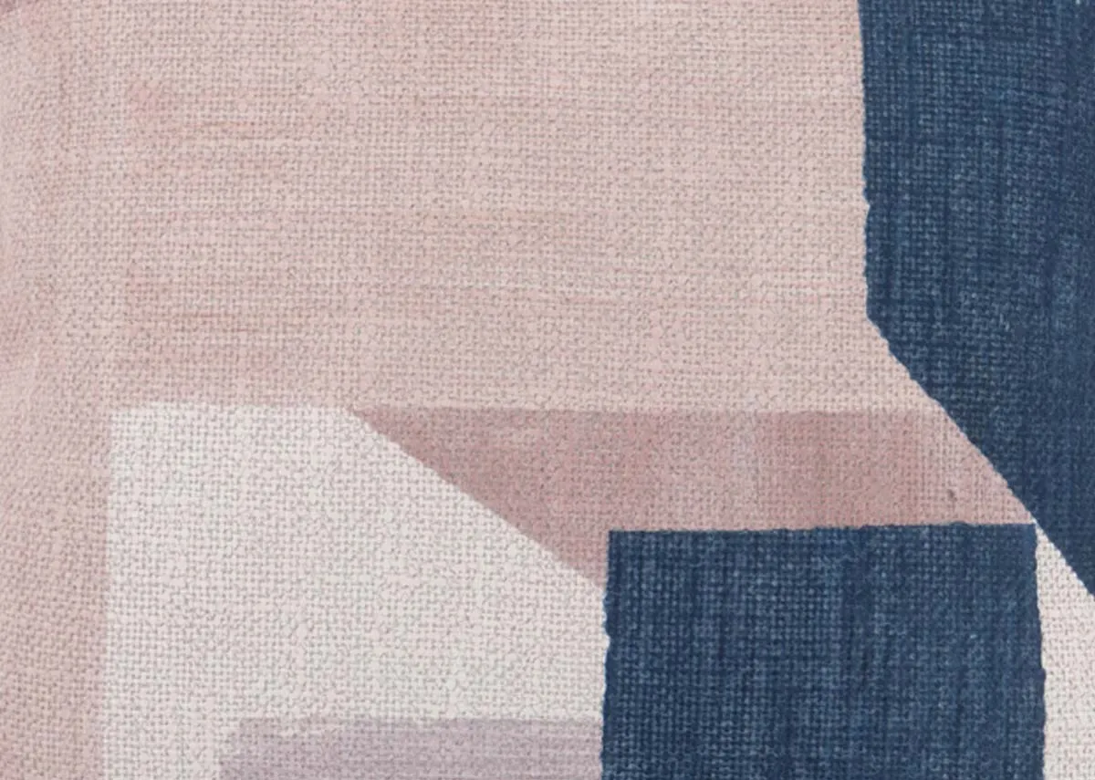 image of the Westport Sofa with Geo block cushion.