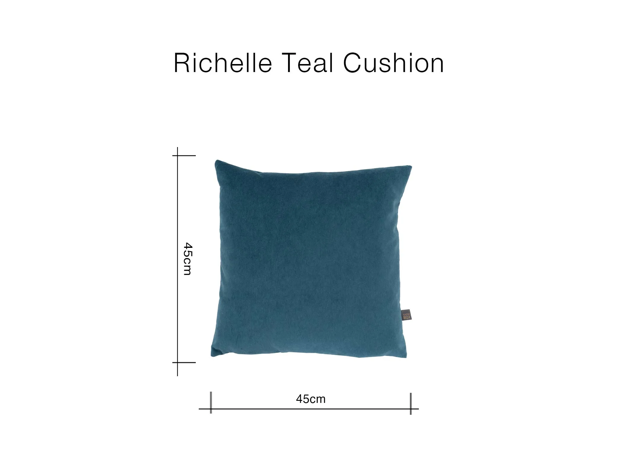 A dimension image of the Richelle Cushion with 45cm x 45cm