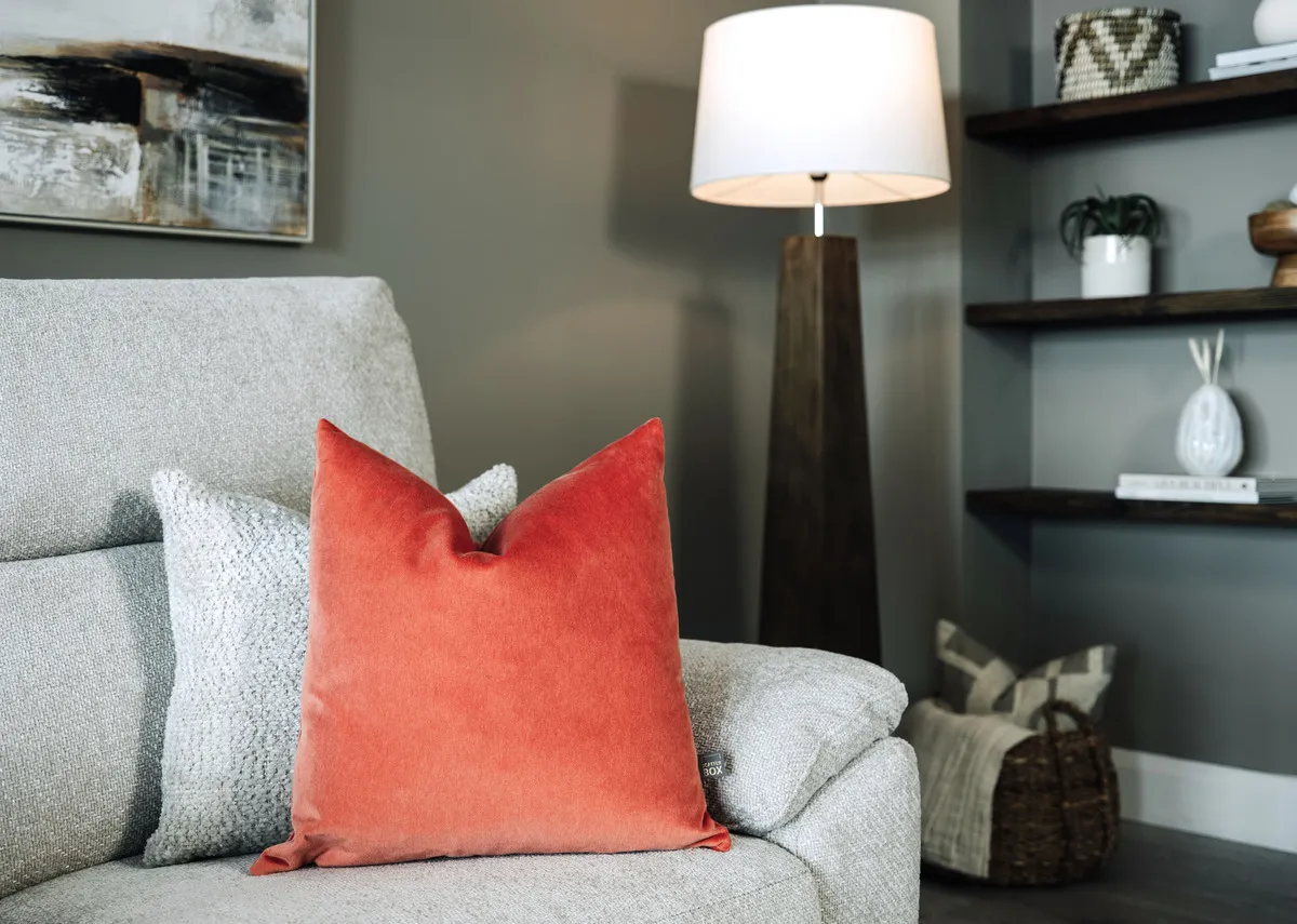 45cm Coral Fabric Cushion - Richelle