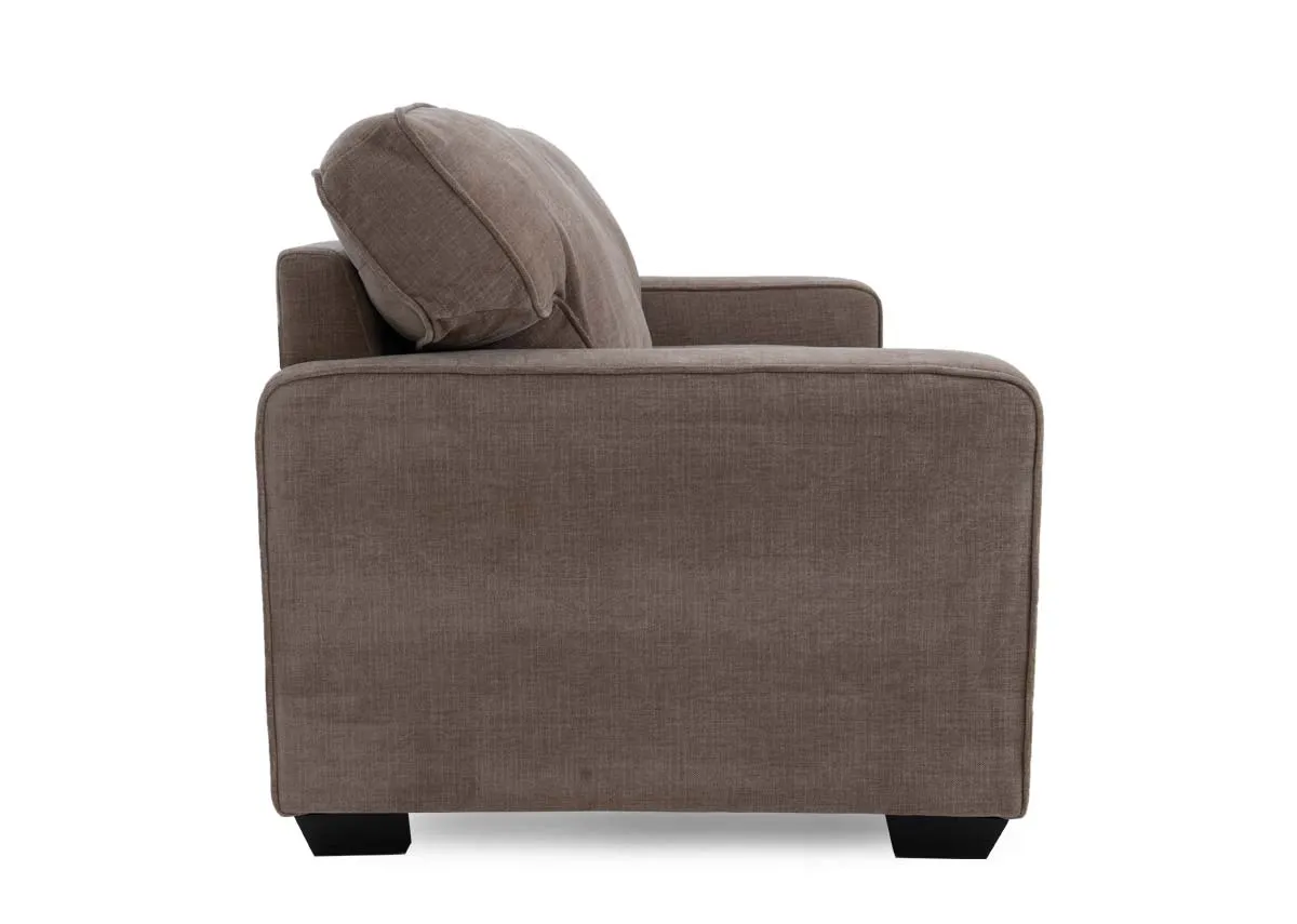 A beige fabric sofa from EZ Living Furnitures Nevada range. Side view