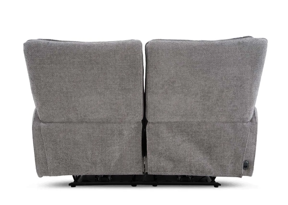 A grey 2 seater with power reclining functions from EZ Livings Ashbrook range. Front view