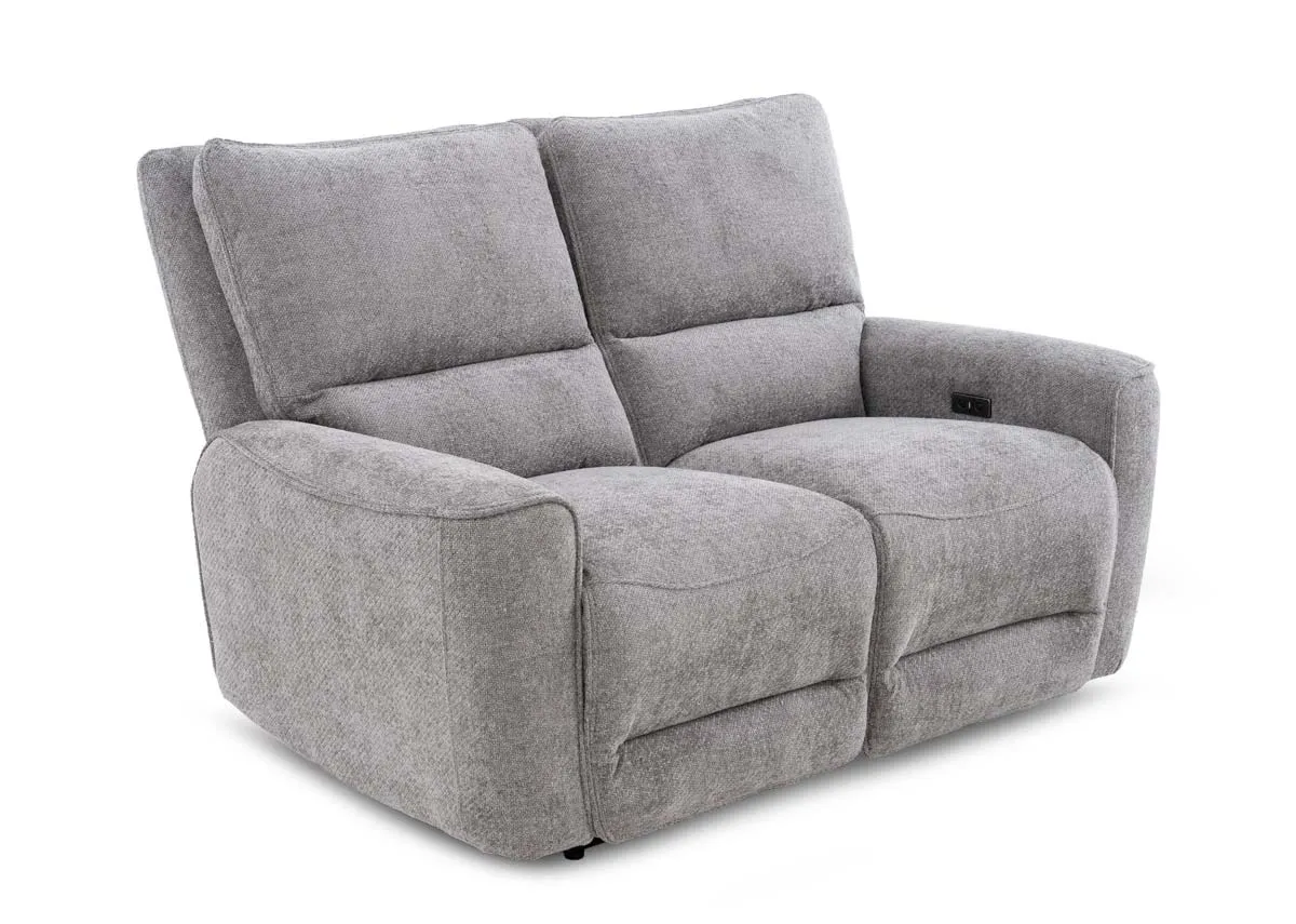 2 Seater Grey Fabric Power Reclining Sofa - Ashbrook