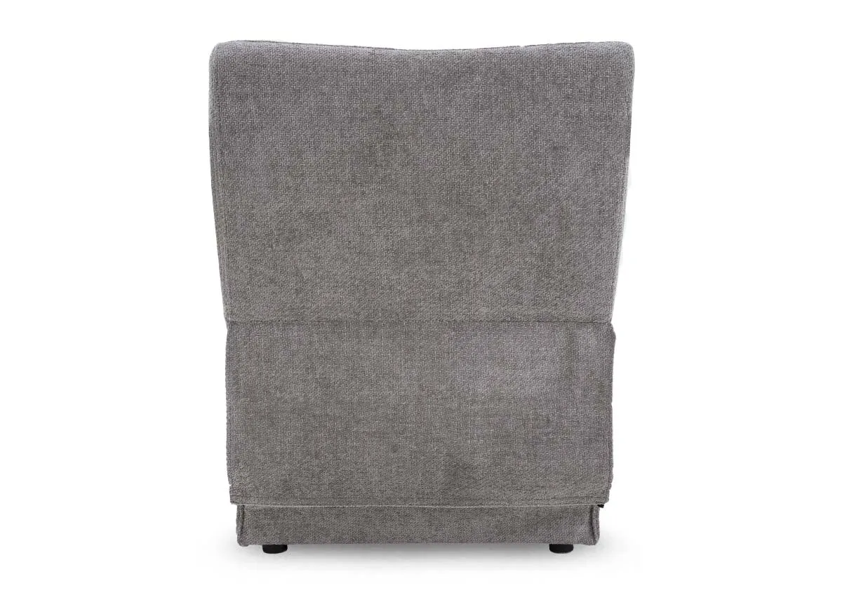 A grey fabric armless unit from EZ Livings Ashbrook range.Back view