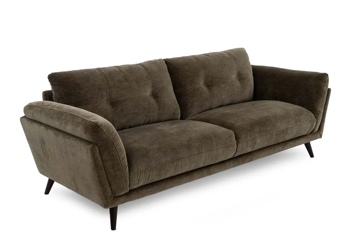 4 Seater Olive Fabric Sofa - Toscana