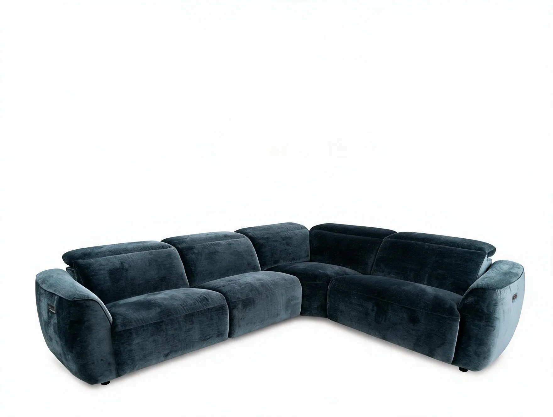 Teal Fabric Power Reclining RHF Corner Sofa - Preston