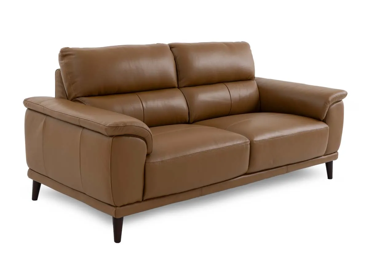 2.5 Seater Tan Leather Sofa - Savoy
