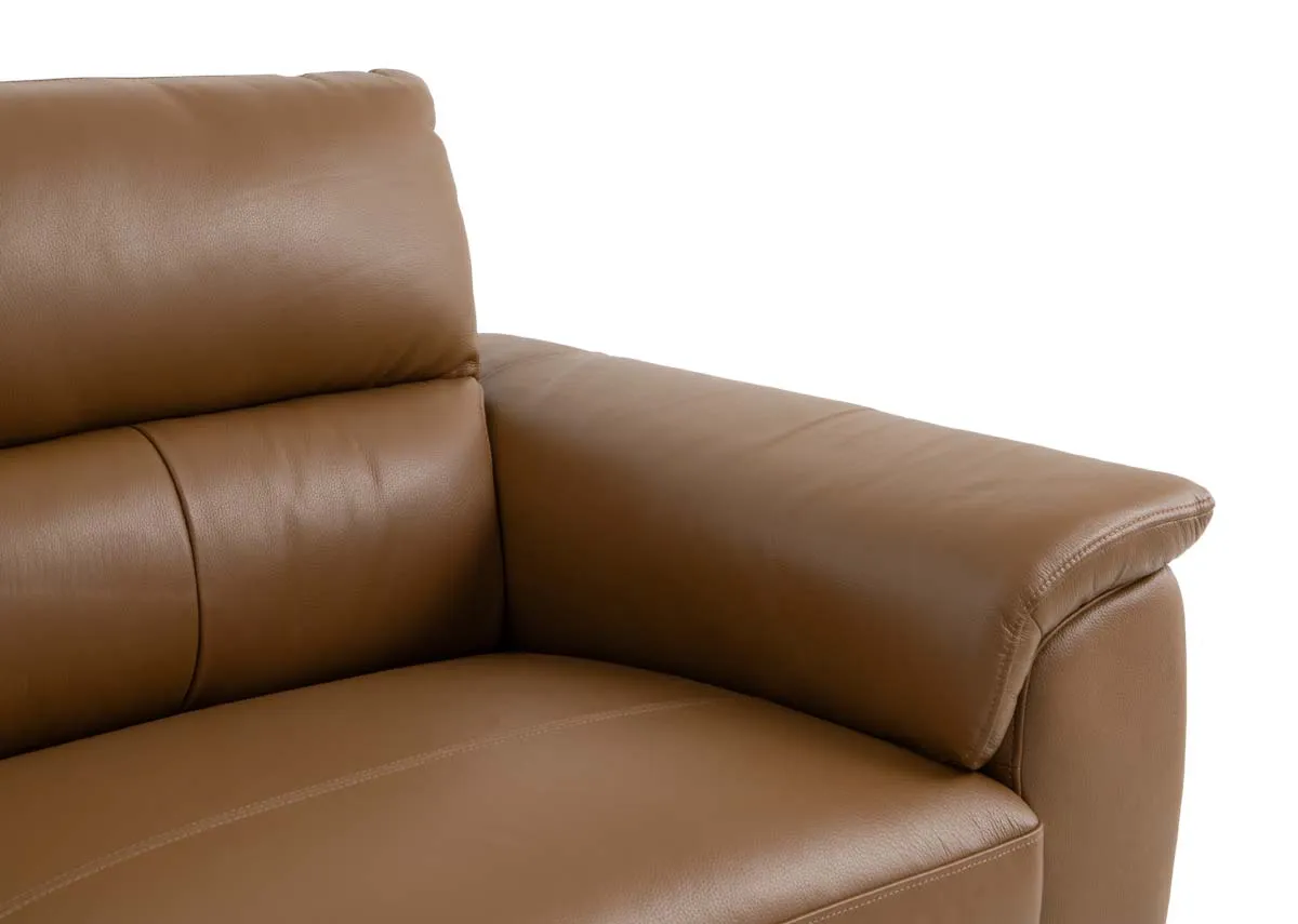 A 2.5 seater leather sofa from EZ Livings Savoy range. Closeup of leather afbric