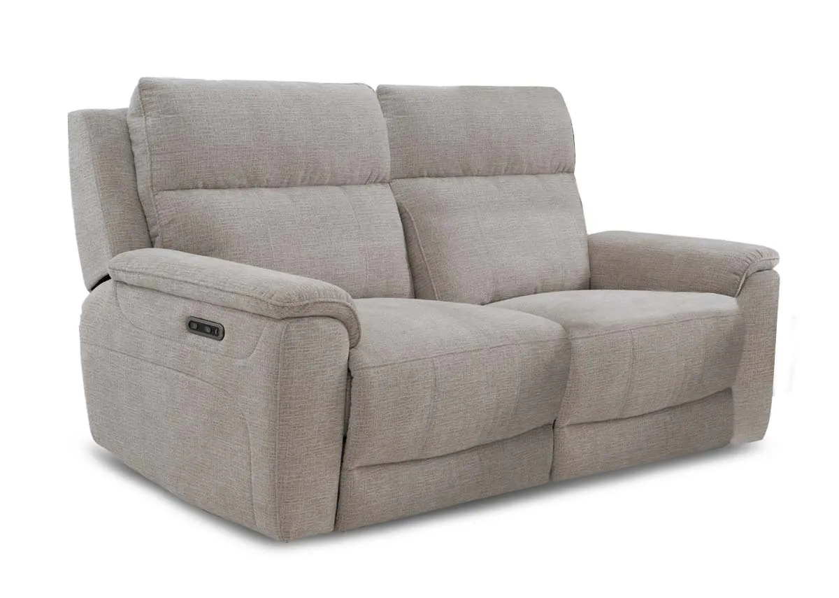 2.5 Seater Beige Fabric Power Reclining Sofa - Aura