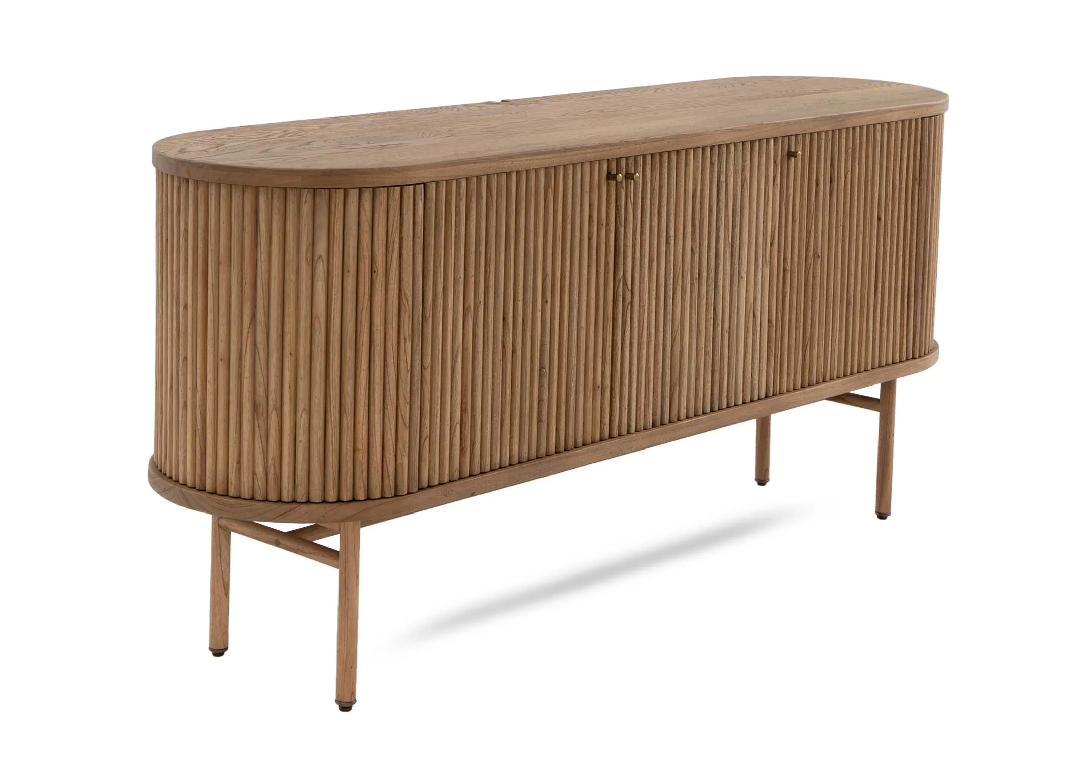 3 Door 2 Drawer Oak Tambour Sideboard - Toulon