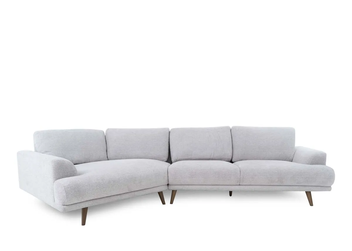1.5 Cor/2.5 Seater Stone Grey Fabric Corner Sofa - Legend