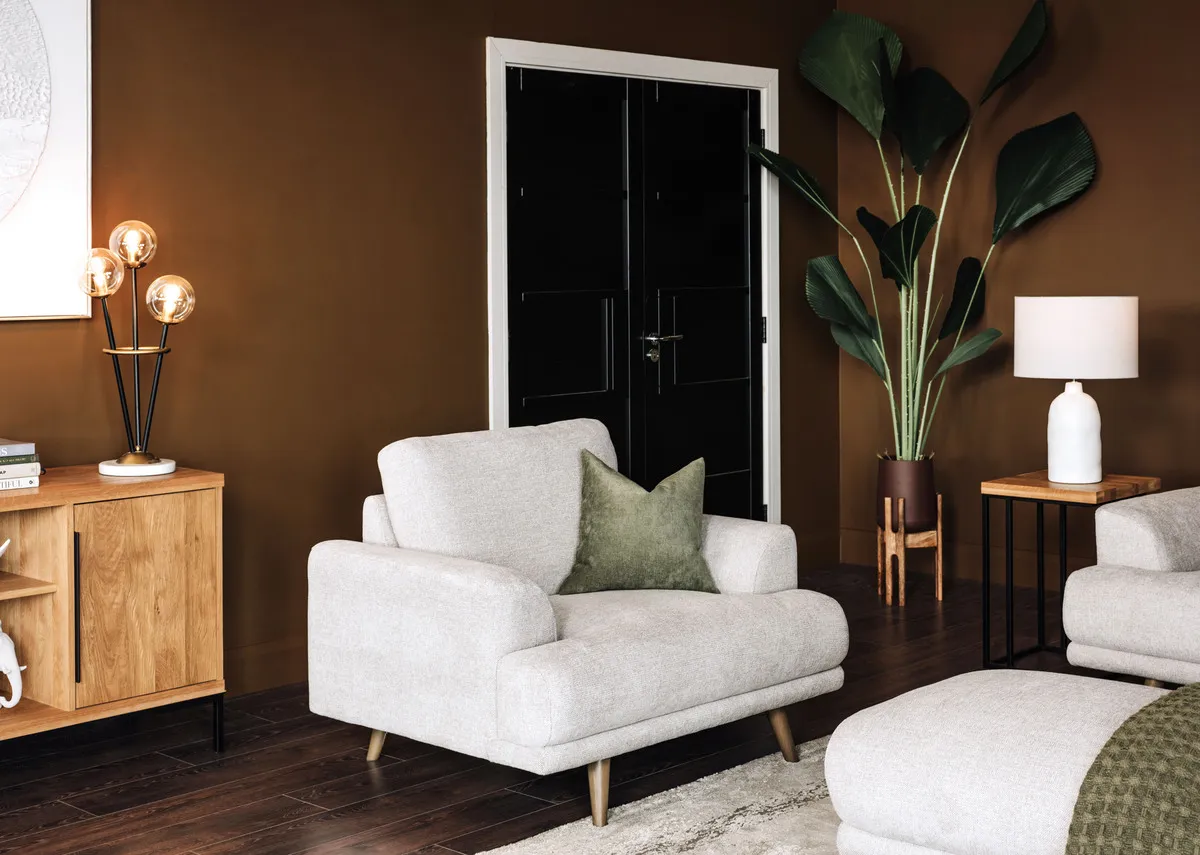Stone Grey Fabric Armchair - Legend