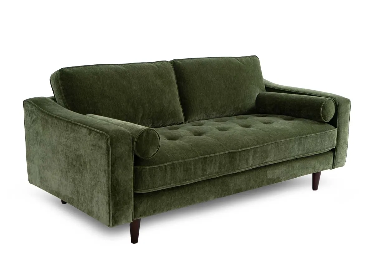 2.5 Seater Forest Green Fabric Sofa - Genoa