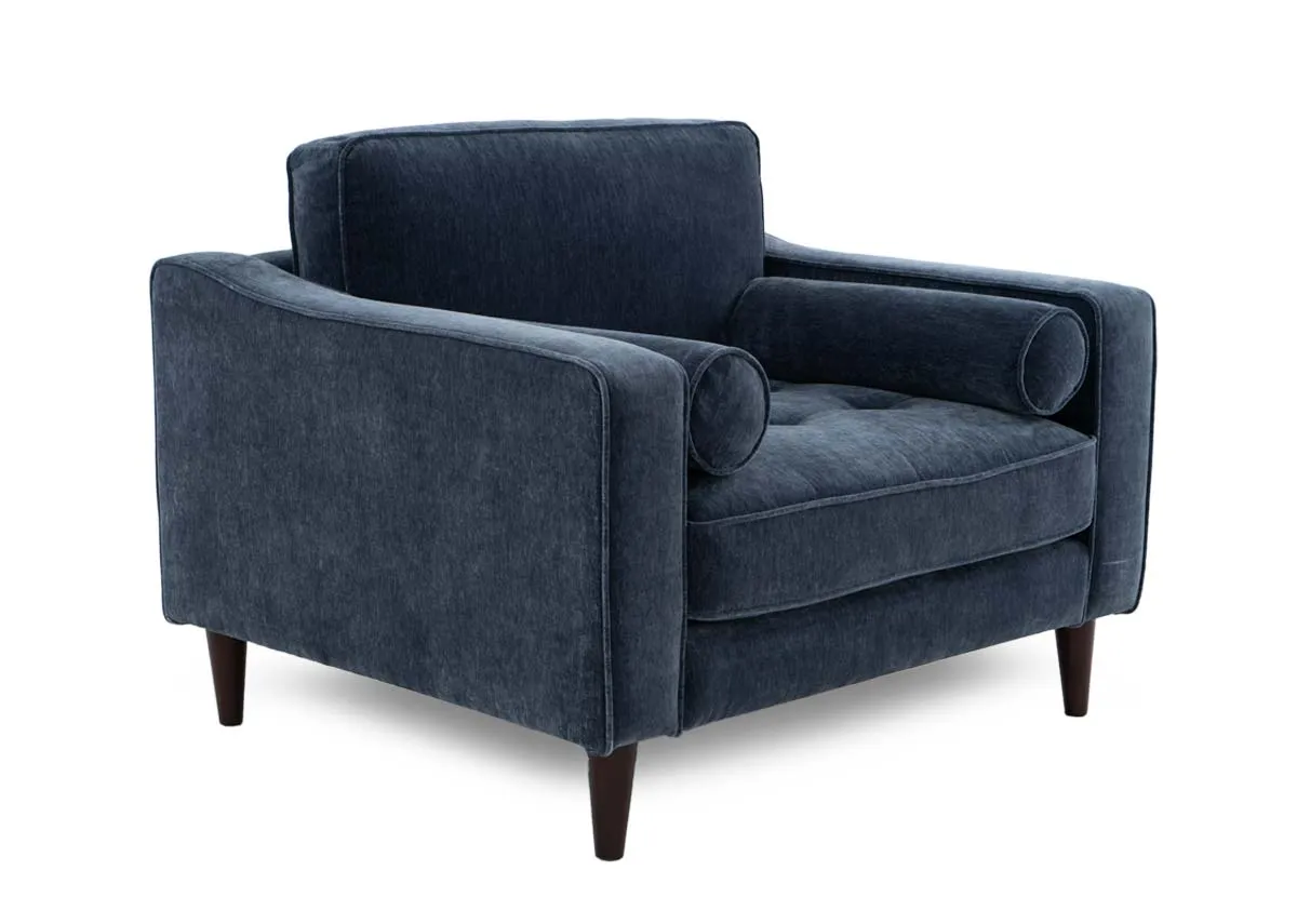 Blue Fabric Armchair - Genoa
