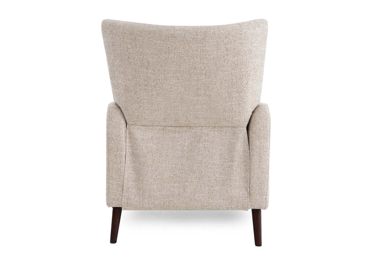 A cream fabric armchair from EZ Livings Ivy range. Back view