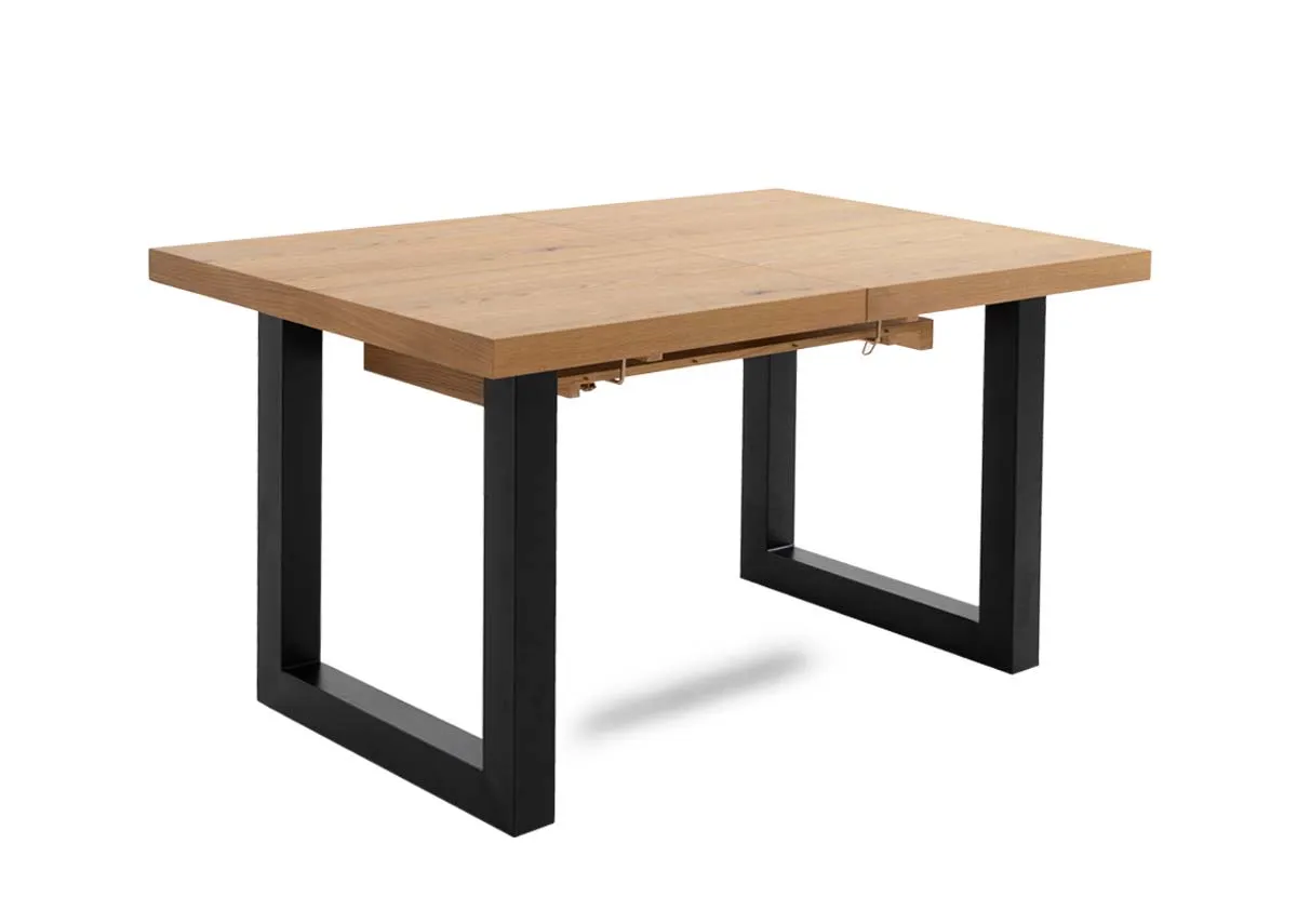 140cm-180cm Light Oak Extendable Dining Table - Montana
