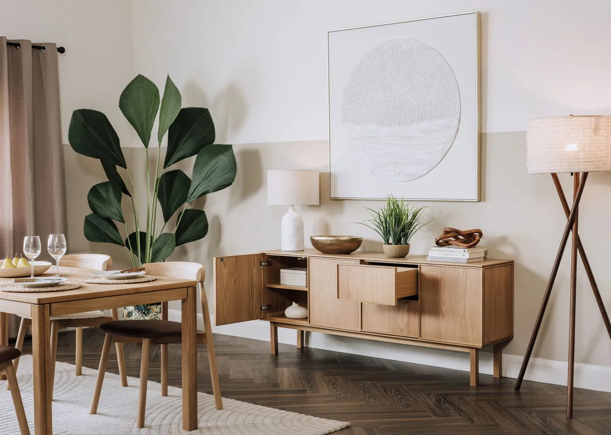 3 Door 2 Drawer Oak Sideboard - Kari