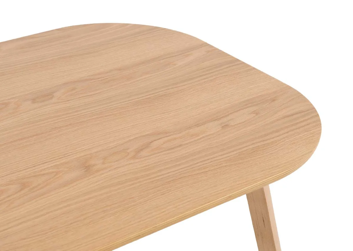 A rectangular coffee table from EZ Livings Anton range. Closeup of wood grain and veneers