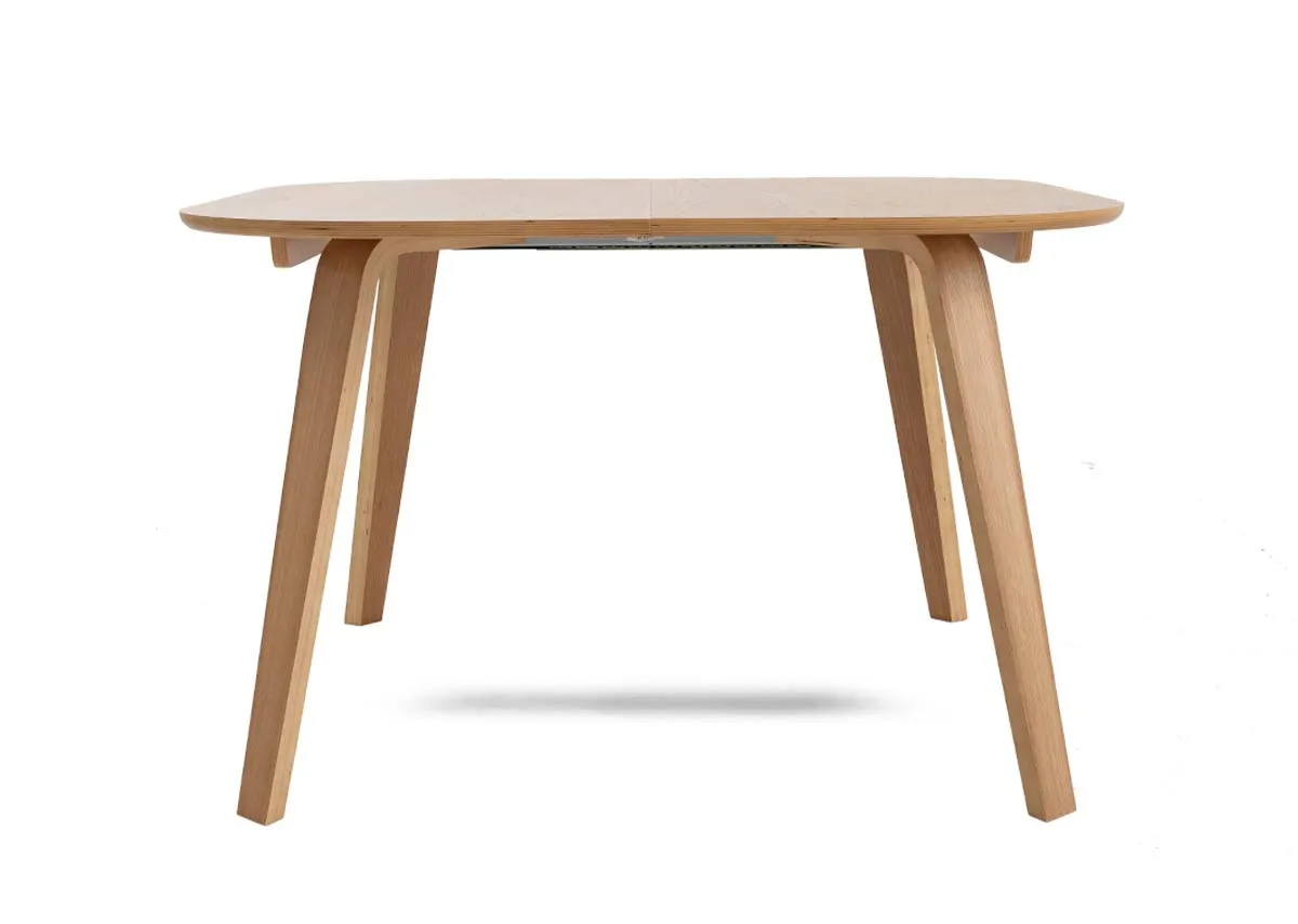 A square oak dining table from EZ Livings Anton range. Front view