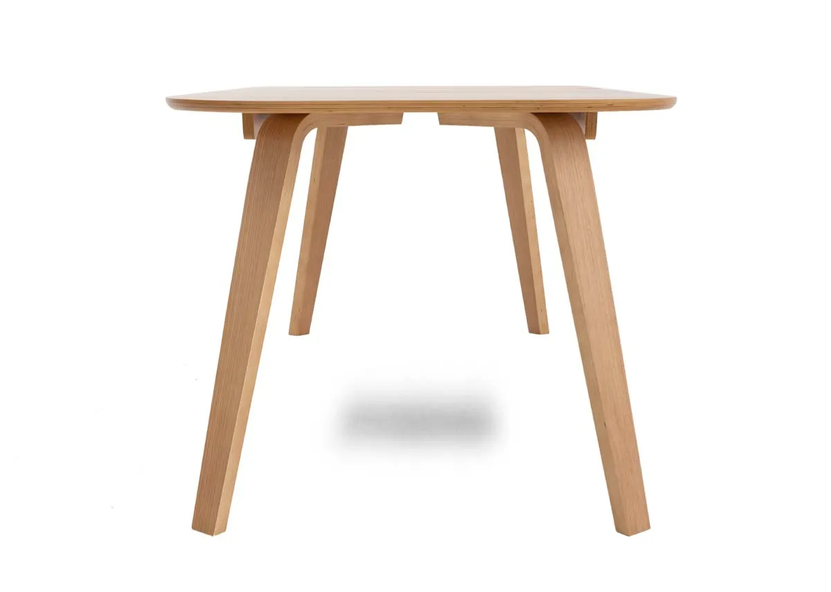 An oak rectangular dining table from EZ Livings Anton range.Side view