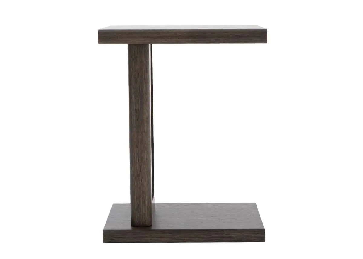 A dark oak laptop table from EZ Livings Flow range.Side view