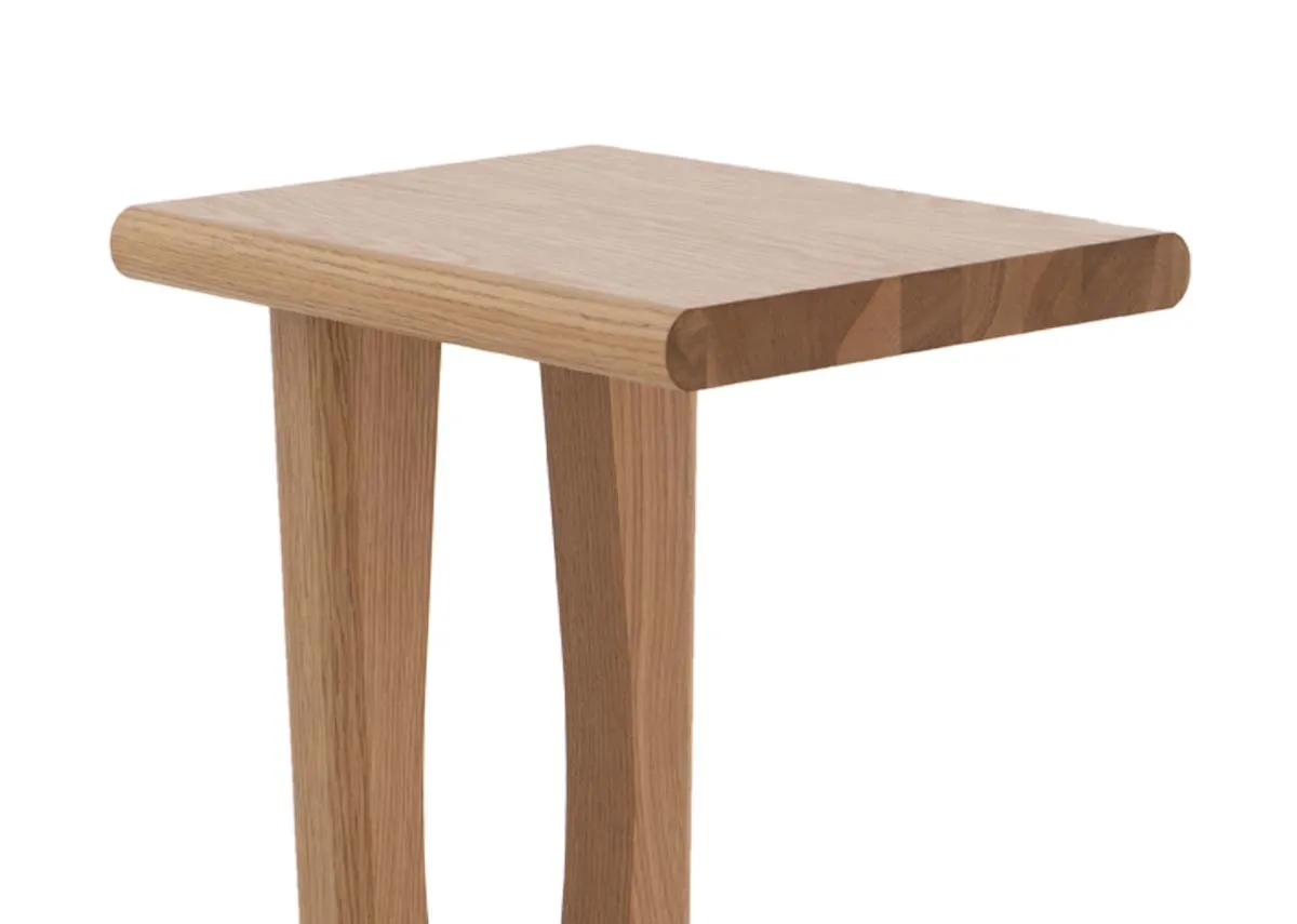 A natural oak laptop table from EZ Livings Flow range.Front view