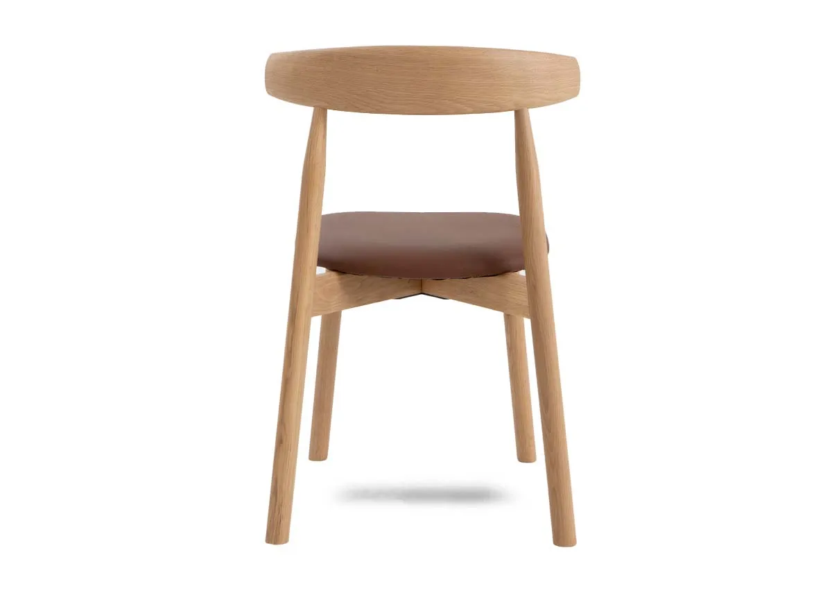 A dimension image of the Suri Tan leather dining chair with 54cm x 52cm x 79.6cm