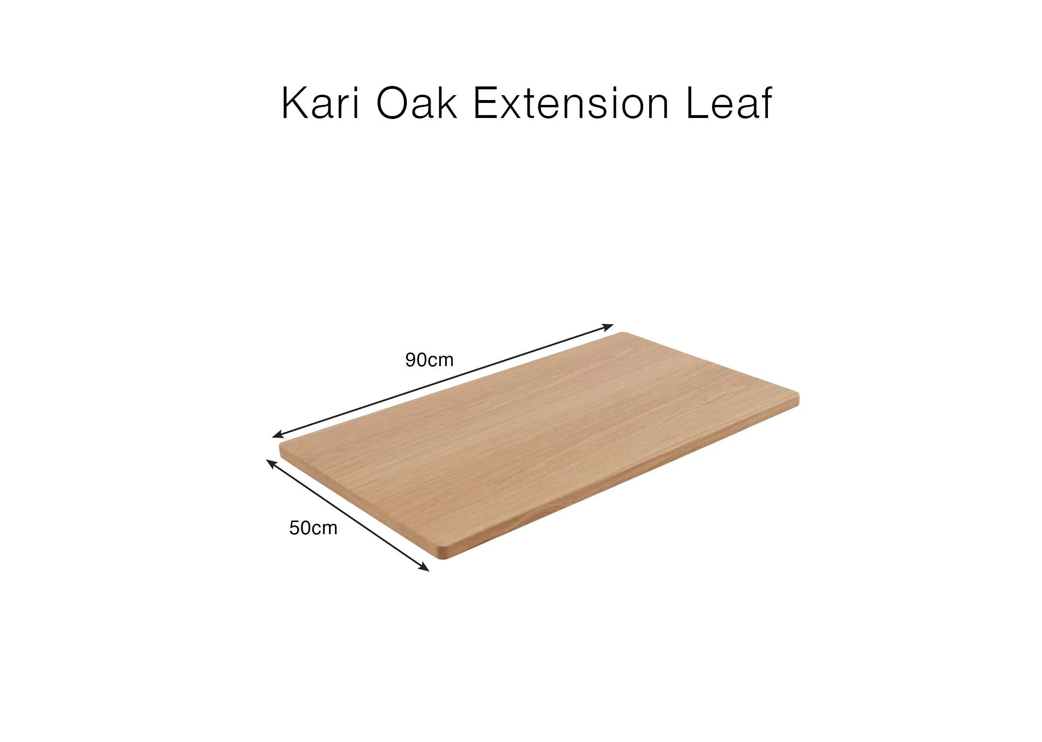 A dimension image of the Kari Extension Leaf with 50cm x 90cm