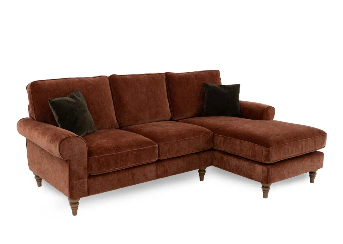 Rust Fabric RHF Corner Chaise - Cotswold