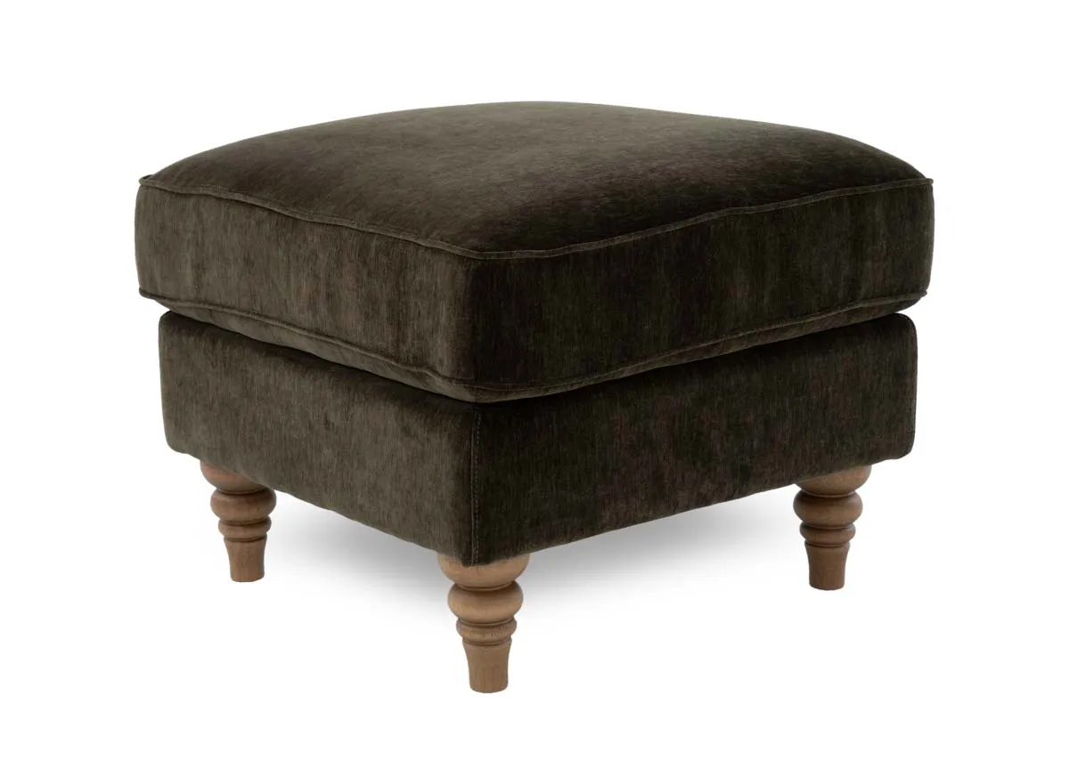 Green Fabric Footstool - Cotswold
