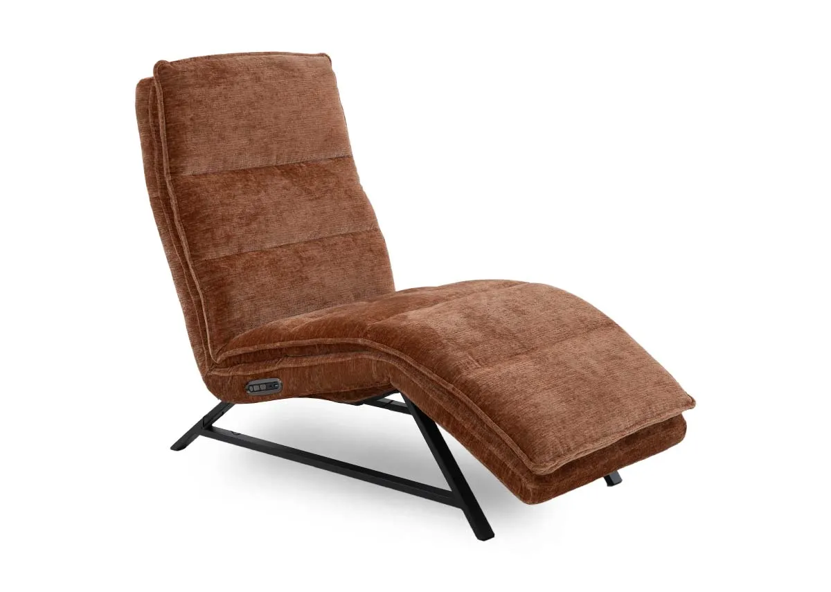 Orange Fabric Power Reclining Chaise Chair - Carson