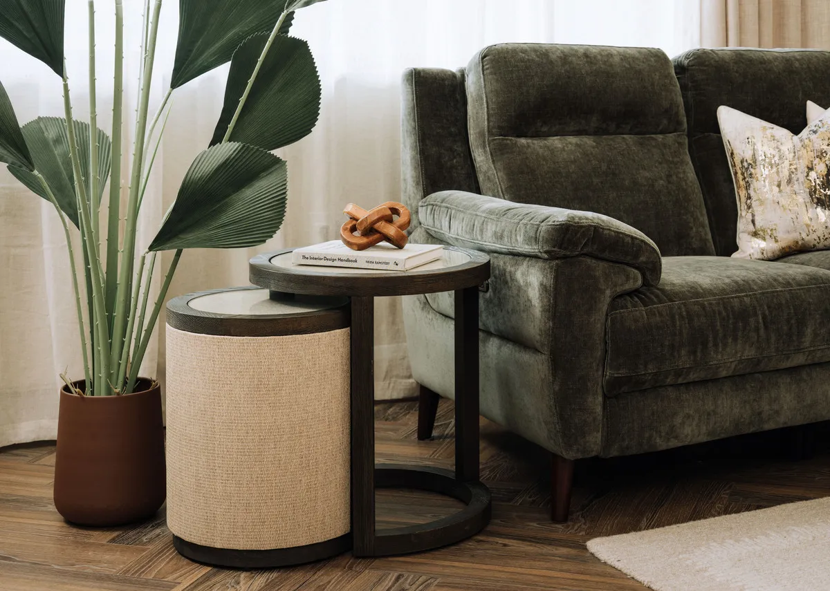 Nest Of 2 Dark Oak Lamp Tables - Haven