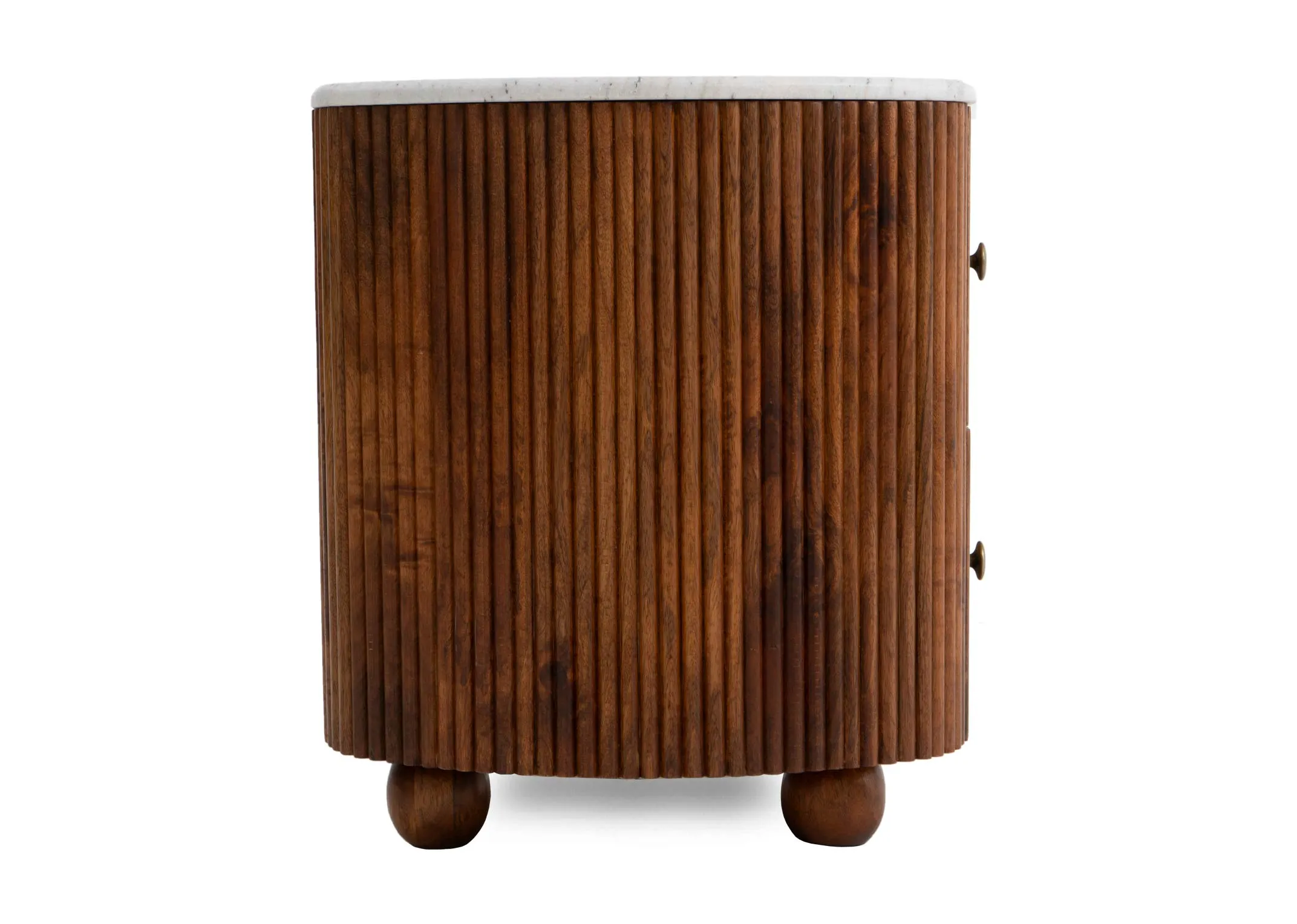 A 2 drawer mango wood locker from EZ Livings Bunton range. Side view