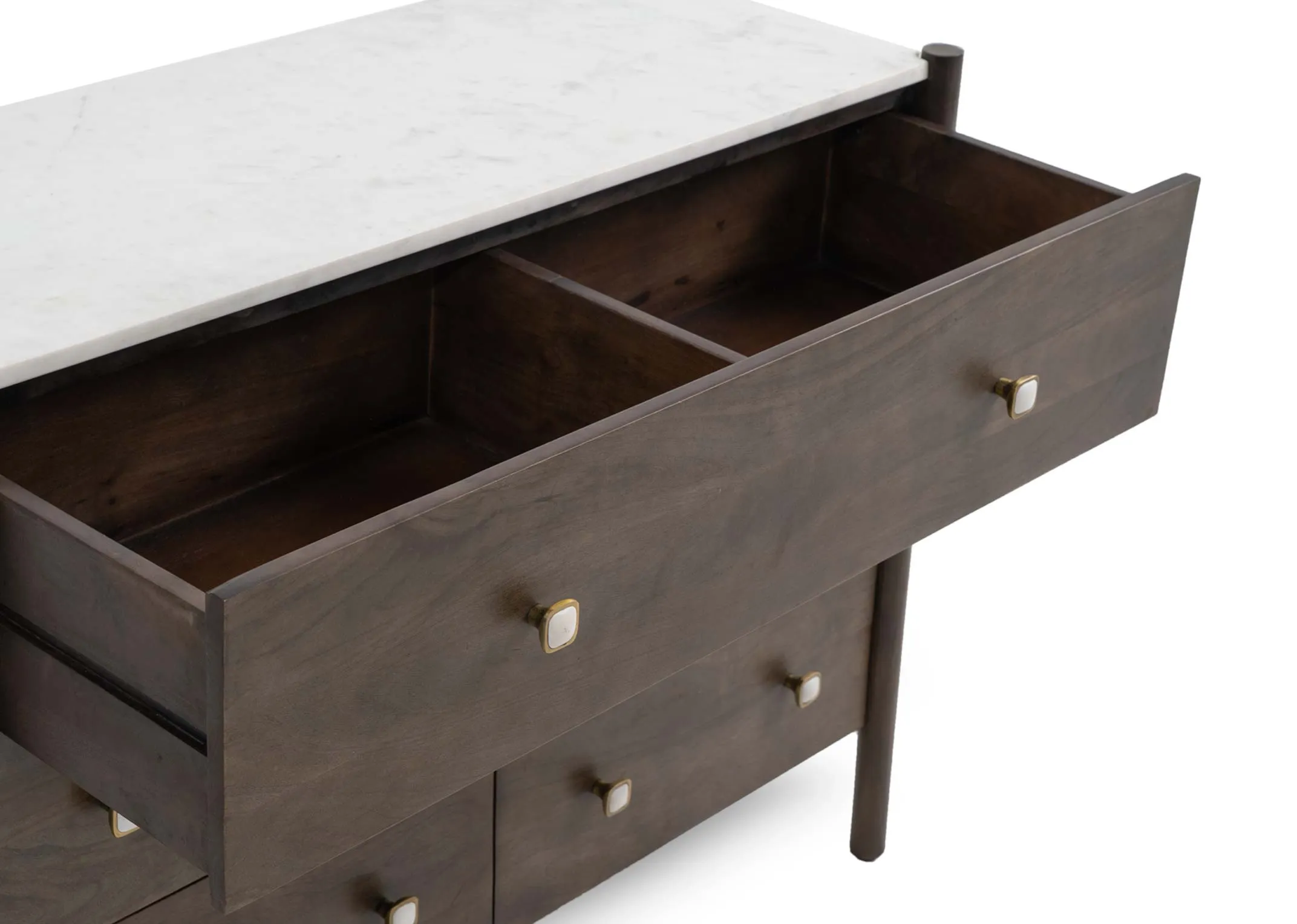 A dimension image of the Nora Chest of Drawers with 110cm x 45cm x 89cm