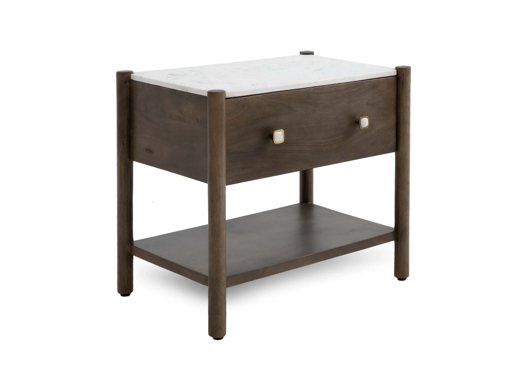 1 Drawer Brown Mango & Marble Locker - Nora