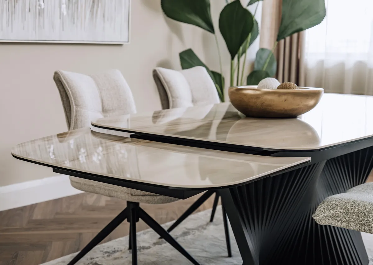 A dimension image of the Napoli Dining Table with 200cm 280cm x 100cm x 76cm