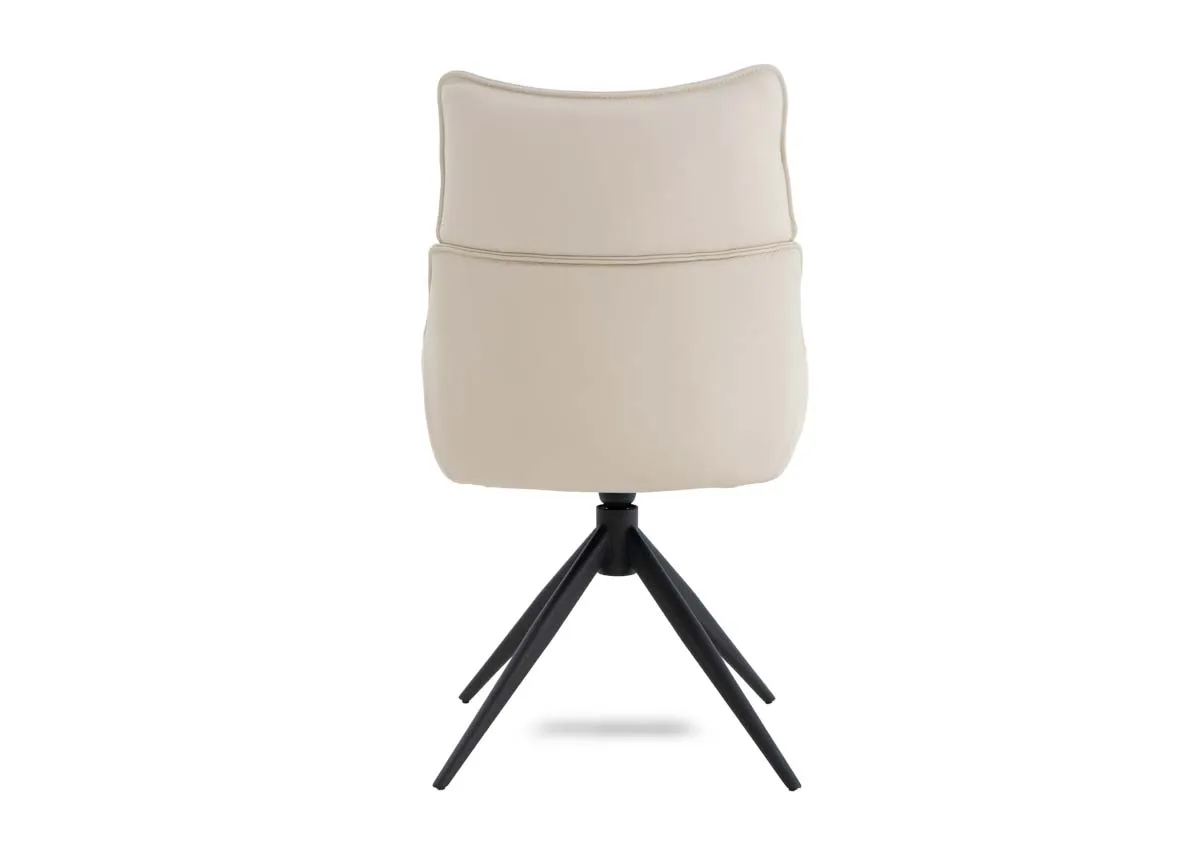 A cream swivel chair from EZ Livings Turin range. Back view