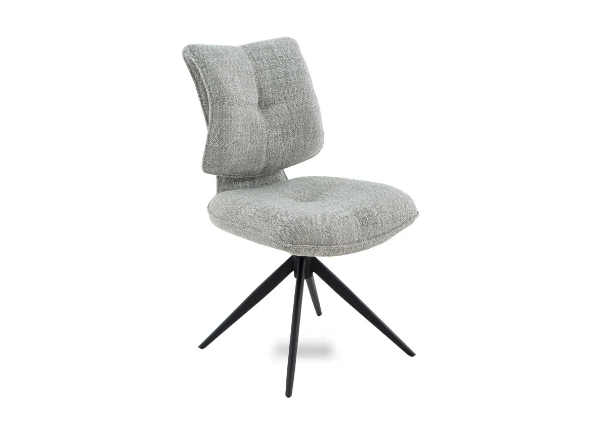 Light Green Fabric Swivel Dining Chair - Napoli