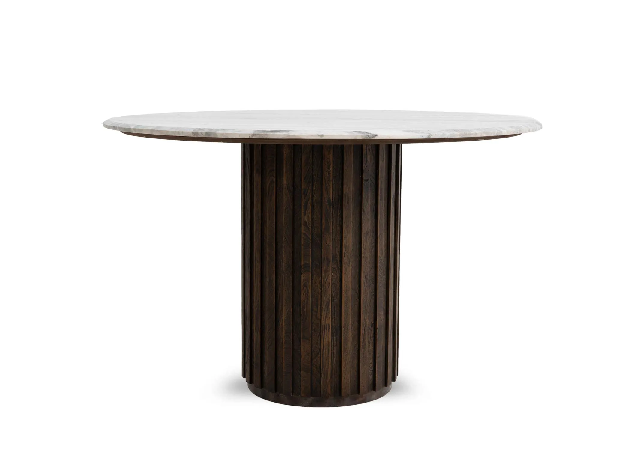 A dimension image of the Eden round dining table with 120cm x 76cm
