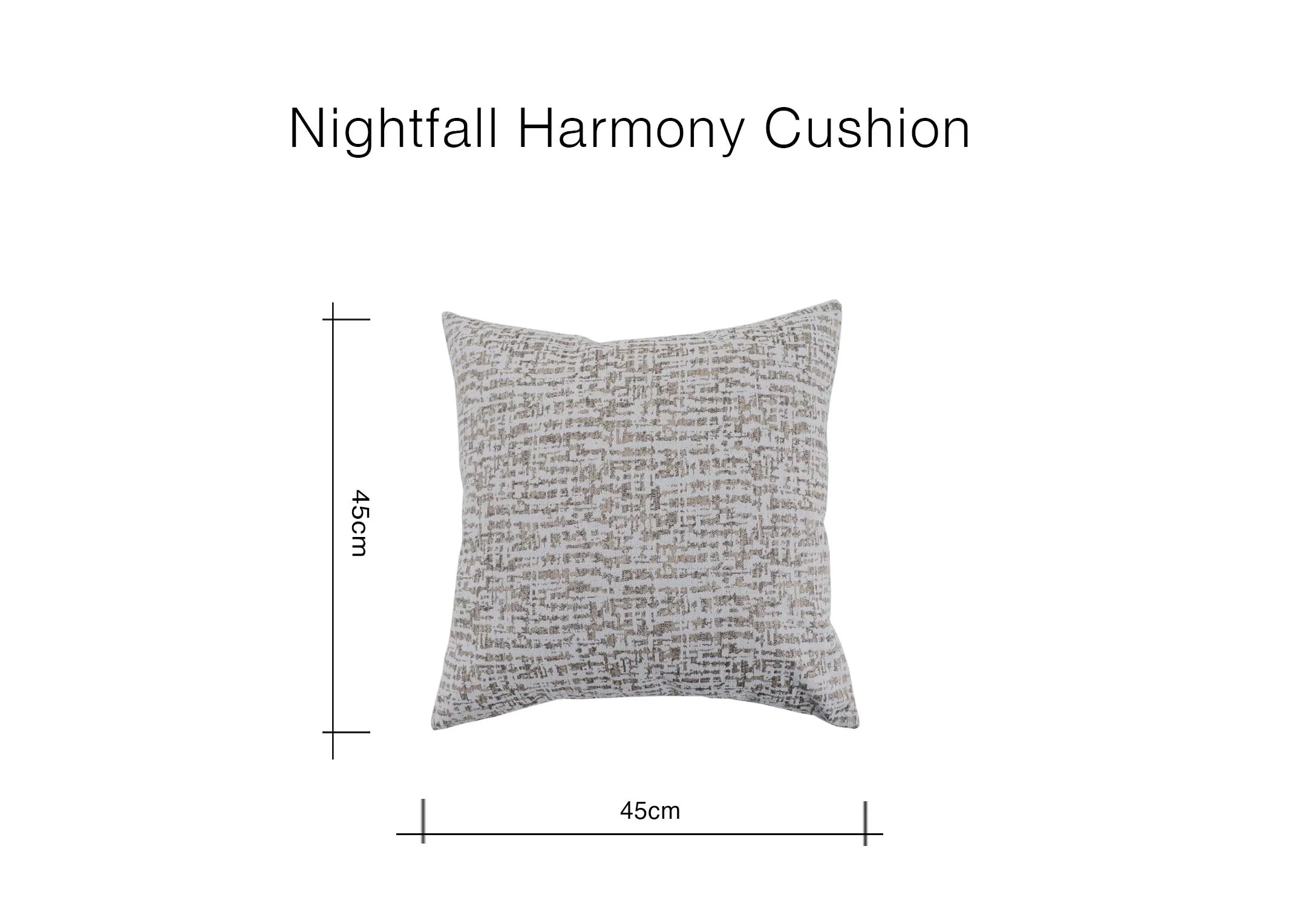 A dimension image of the Nightfall Cushion with 45cm
