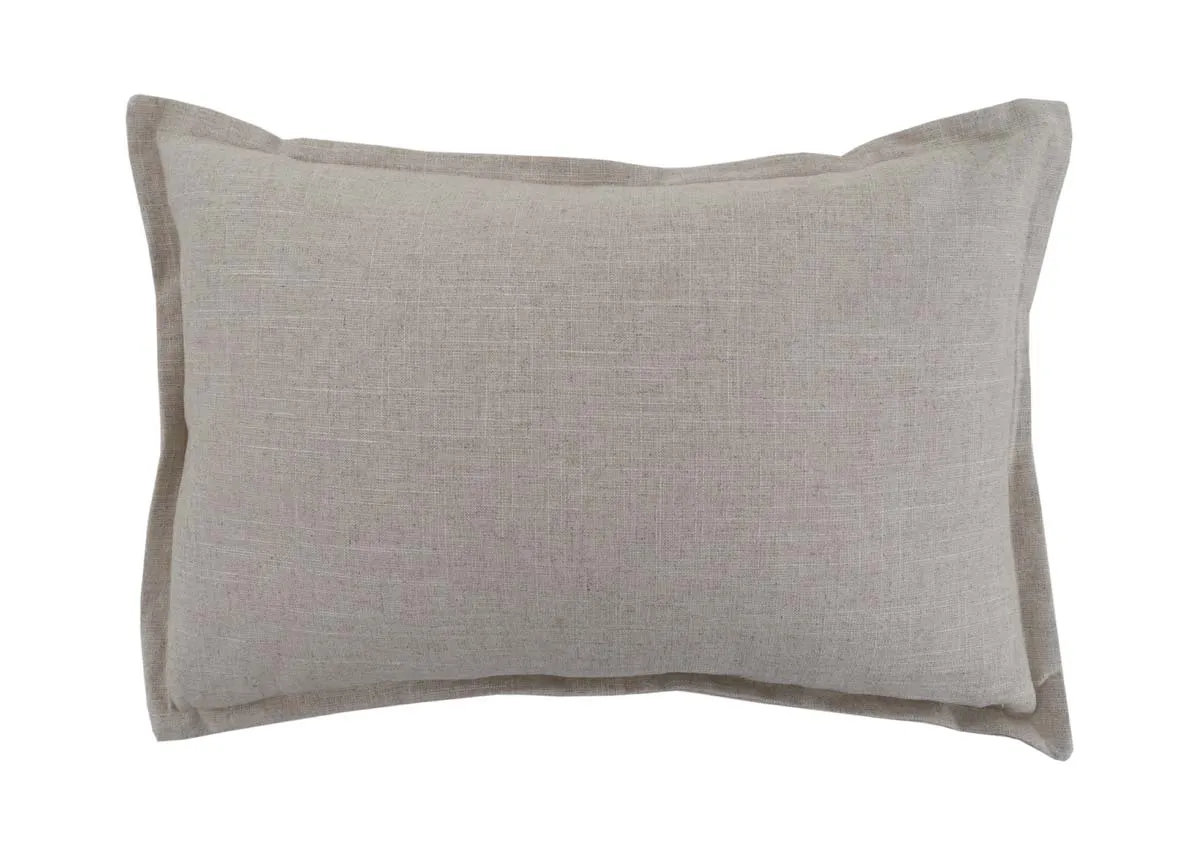 A beige bolster cushion from EZ Livings Forest Drift range. Front view.
