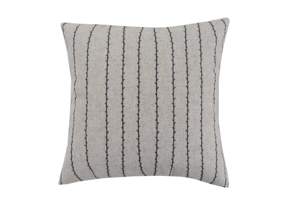 45cm Natural Stripe Cushion - Wild Willow