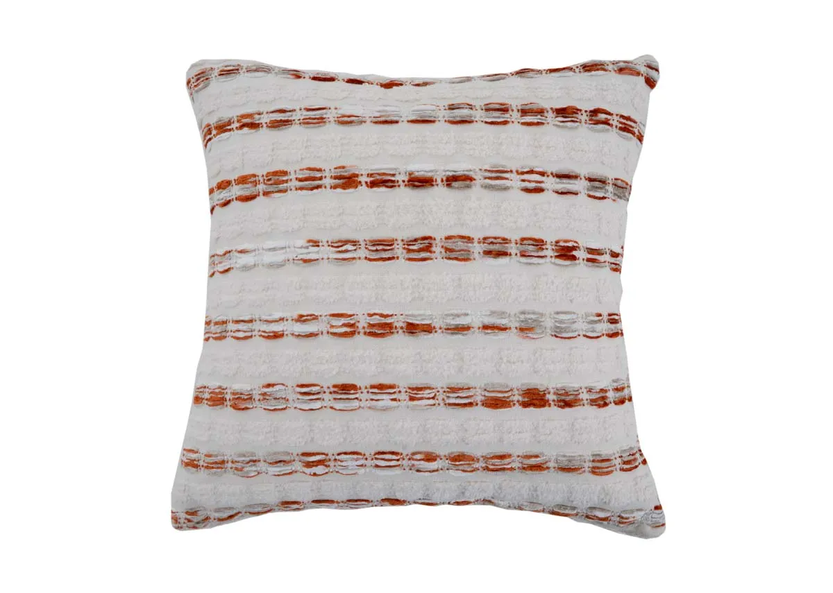 45cm Cream & Orange Cushion - Rustic Reed