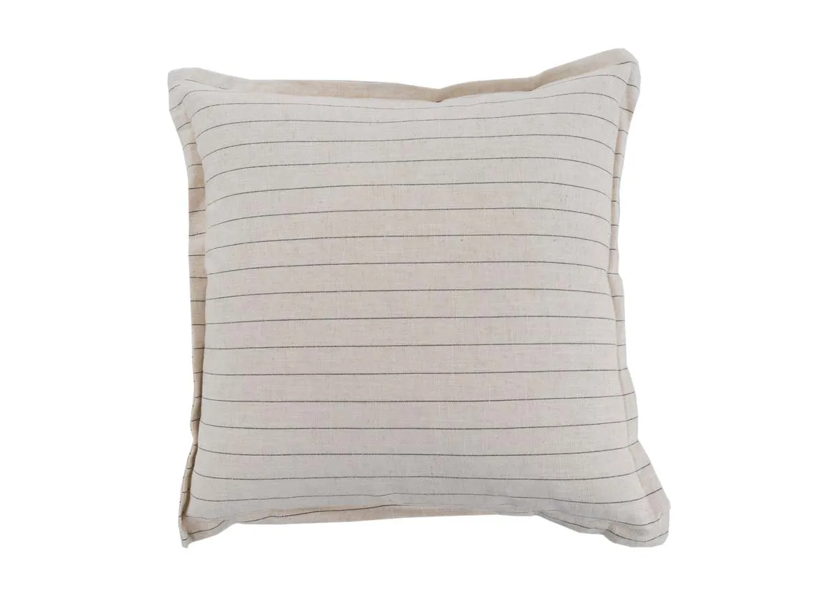 45cm Linen Stripe Cushion - Driftwood