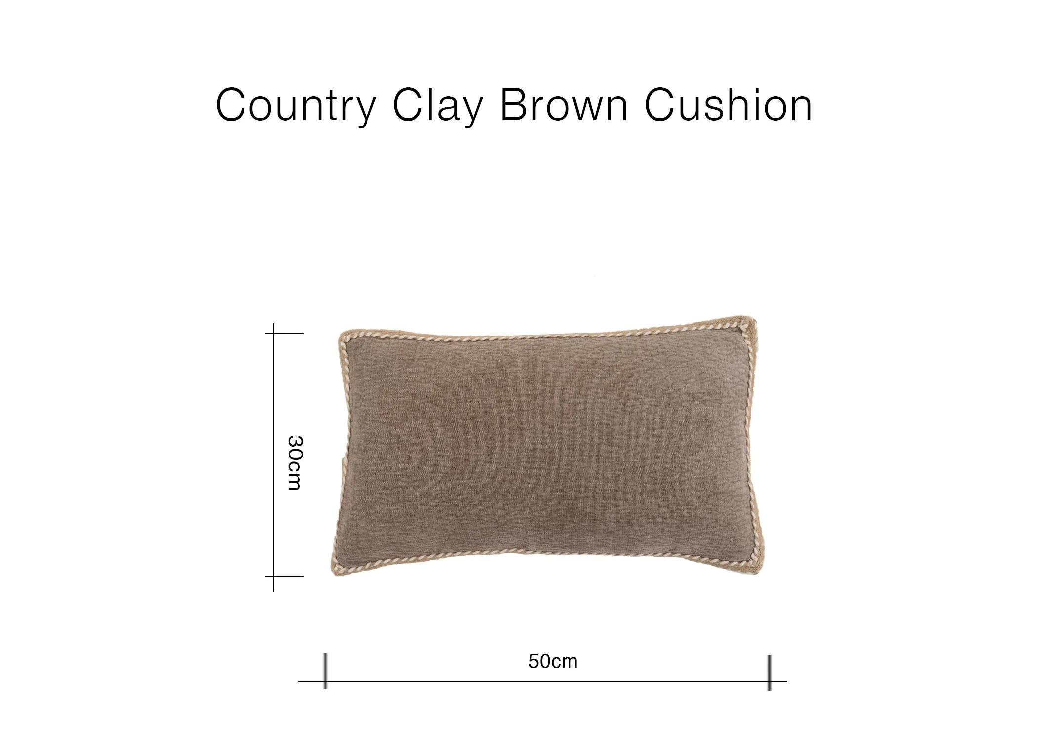A dimension of the Country Clay Cushion with 60cm x 40cm