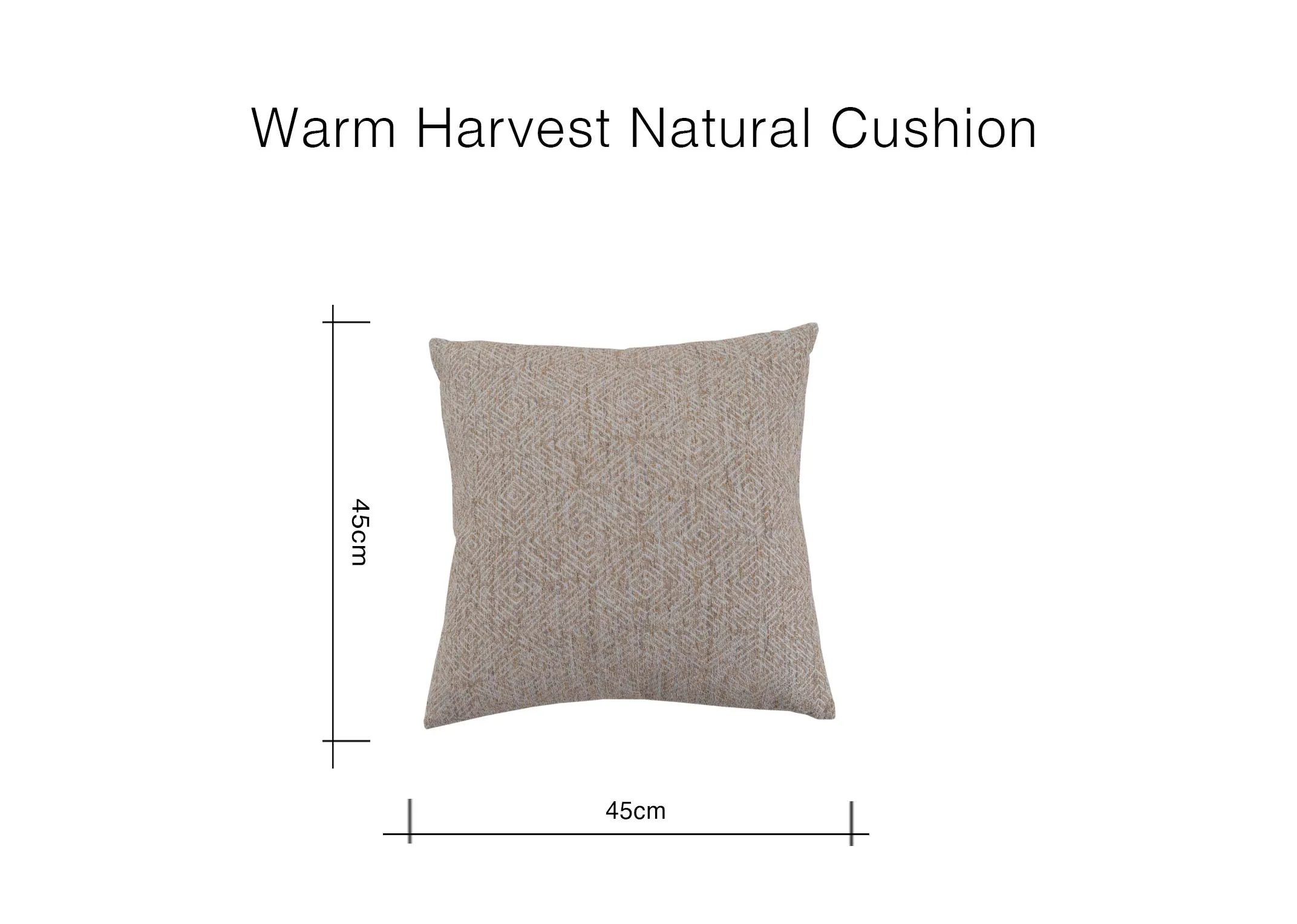 A dimension image of the Warm Harvest Cushion with 45cm