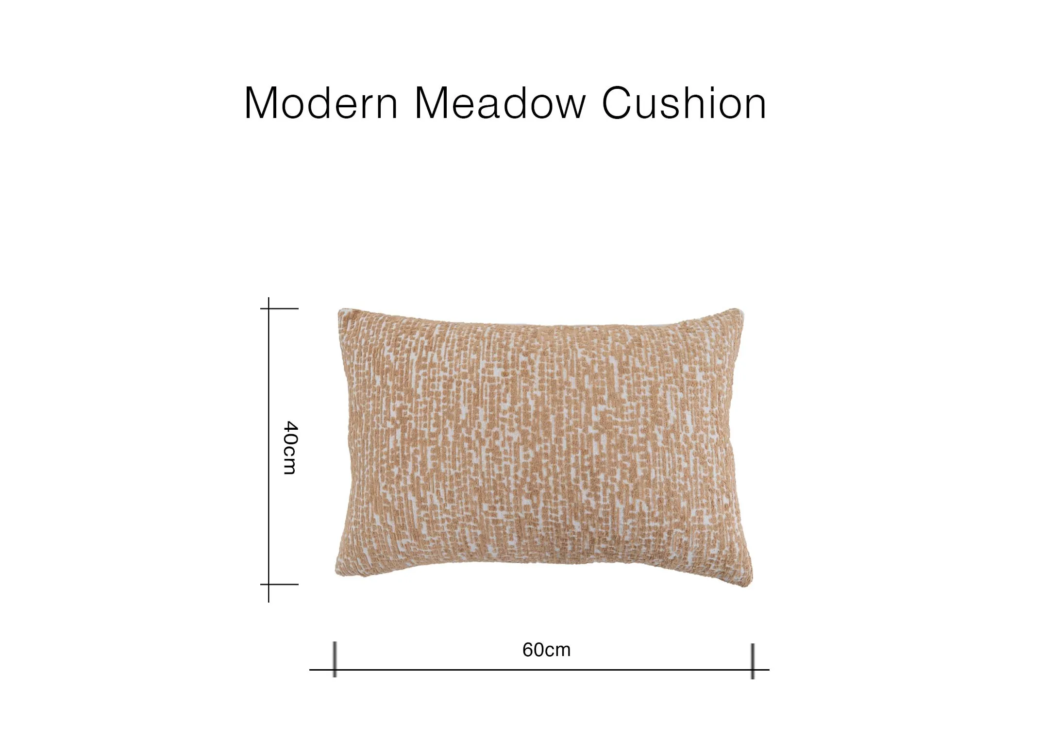 A dimension image of the Modern Meadows cushion with 60cm x 40cm 