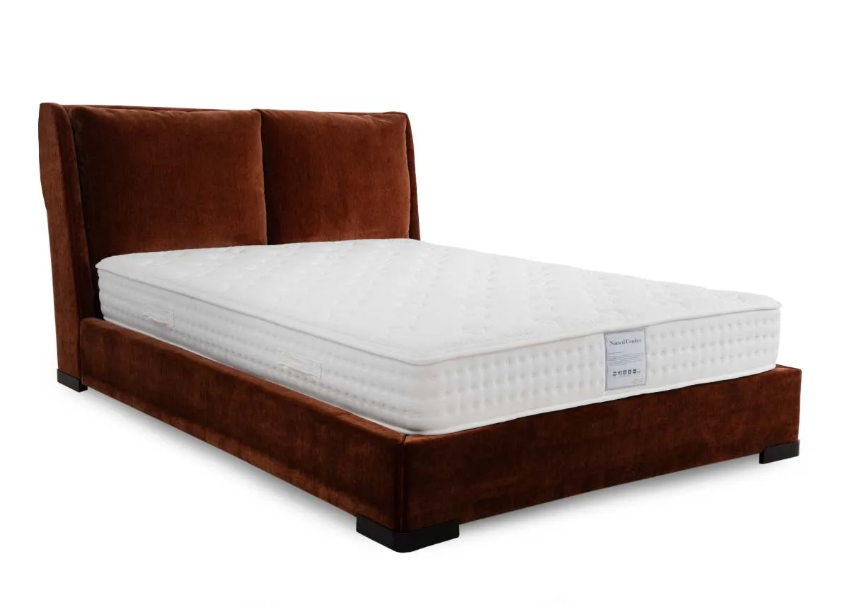 Double (4ft6) Rust Fabric Bed Frame - Comfy